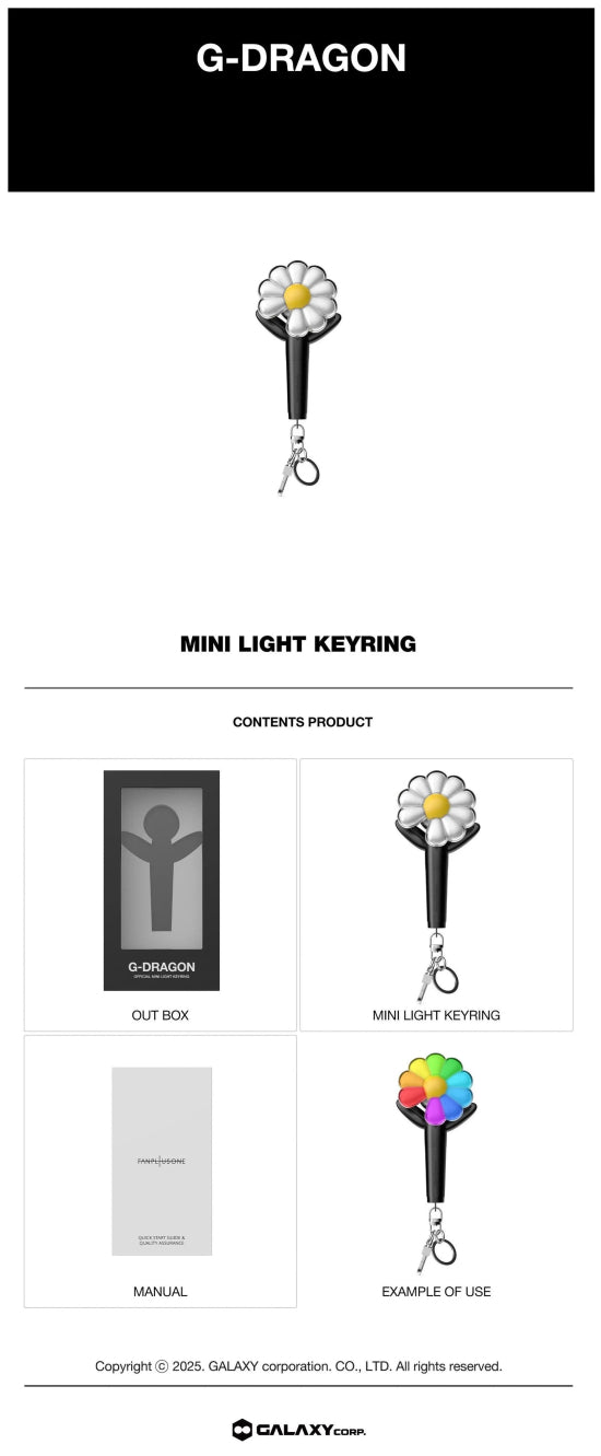 G-DRAGON - LIGHTSTICK OFFICIAL - MINI STICK KEYRING (accessoires)